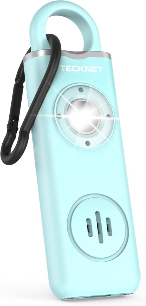 TECKNET Rechargeable Personal Safety Alarm for Women, 130dB Self Defense Keychain Alarm with SOS Strobe Light, Low Battery Notice, Personal Alarm Loud Siren Safety Keychain for Girls Kids Elderly