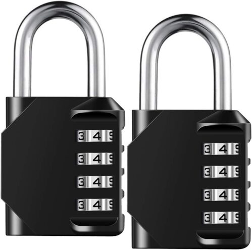 Combination Lock Resettable 4 Digit Padlock with Combination, AIHYTU Waterproof and Heavy Duty Combination Padlock Outdoor for School Gym Locker, Fence Gate, Toolbox, Employee Hasp Locker – 2 Pack