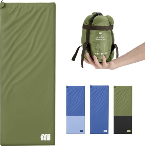 Ultralight Warm Weather Sleeping Bag – Portable, Waterproof, Compact Lightweight, Comfort with Compression Sack – Great for Outdoor Camping, Backpacking & Hiking