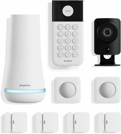 SimpliSafe 9 Piece Wireless Home Security System w/HD Camera – Optional 24/7 Professional Monitoring – No Contract – Compatible with Alexa and Google Assistant