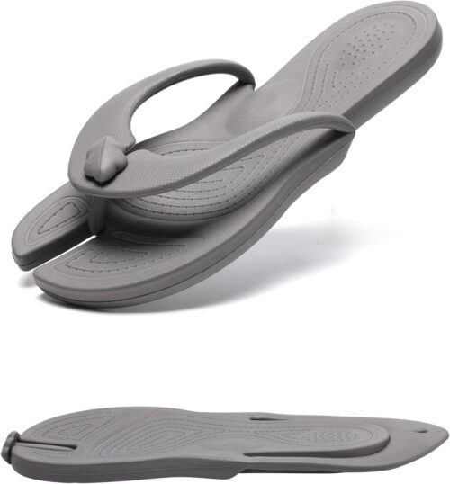 Shower Shoes Travel Slippers for Women Men, Folding Slides Sandals, Portable Hotel Spa Slippers, Waterproof Quick Drying Flip Flops, Beach Sandals