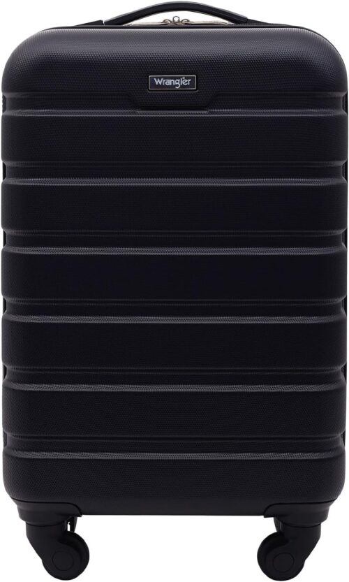 Wrangler Hardside Spinner Carry-On Luggage, Black, 20-Inch