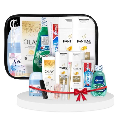 15-Piece Travel Toiletries Kit – TSA Approved Hygiene Set with Lightweight, Compact Toiletry Bag – Essential Toiletries Set for Men and Women – Portable, Reusable, and Perfectly Sized for Easy Packing