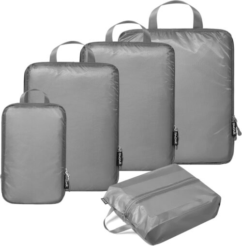 BAGAIL 5 Set/6 Set Ultralight Compression Packing Cubes Travel Accessories Expandable Packing Organizers