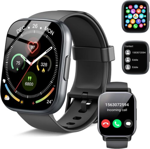 Smart Watch, 1.95″ Smartwatch for Men Women(Answer/Make Call), 2025 Fitness Watch with 110+ Sports Modes/Heart Rate/Pedometer/Sleep Monitor, IP68 Waterproof Fitness Activity Tracker for Android iOS
