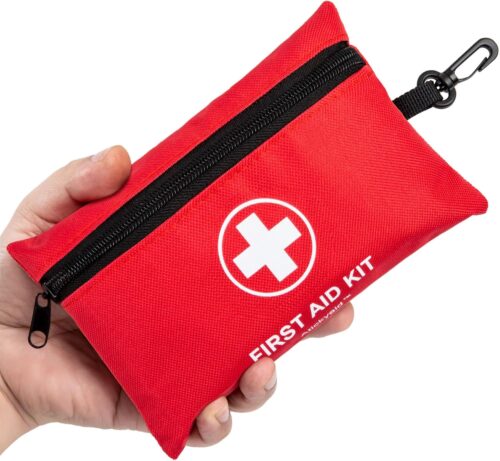 Mini First Aid Kit – 140 Piece Small First Aid Medical Kit for Car, Home, Office, Travel, Camping, Sports, Outdoor, School – Emergency First Aid Supplies and Survival Kit