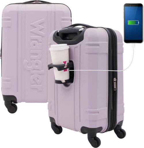 Wrangler Astral Hardside Luggage, Lilac, 20-Inch Carry-On