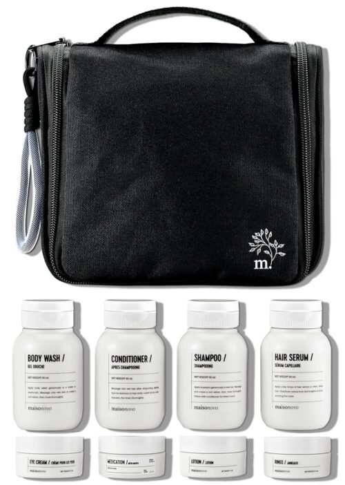 MaisoNovo Travel Bottles for Toiletries, TSA Approved, Leak Proof Refillable, Travel Size Containers and Bottles with Water Proof Toiletry Bag