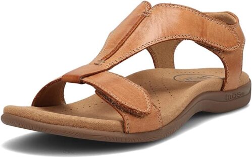 Taos The Show Premium Leather Women’s Sandal – Experience Everyday Style, Comfort, Arch Support, Cooling Gel Padding and an Adjustable Fit for Exceptional Walking Comfort
