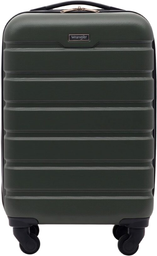 Wrangler Hardside Spinner Carry-On Luggage, Deep Depth, 22-Inch