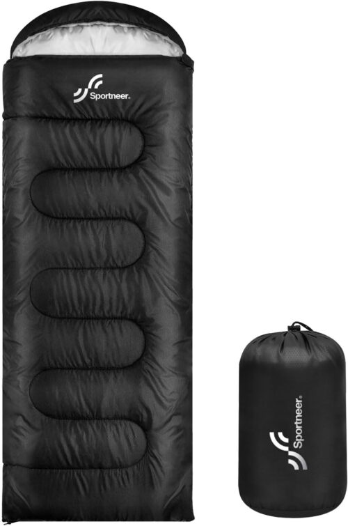 Sportneer Sleeping Bags for Adults, Warm & Cold Weather Sleeping Bag for Adults Kids Boys Girls – Lightweight Compact Camping Gear Equipment, Traveling, Backpacking, Hiking