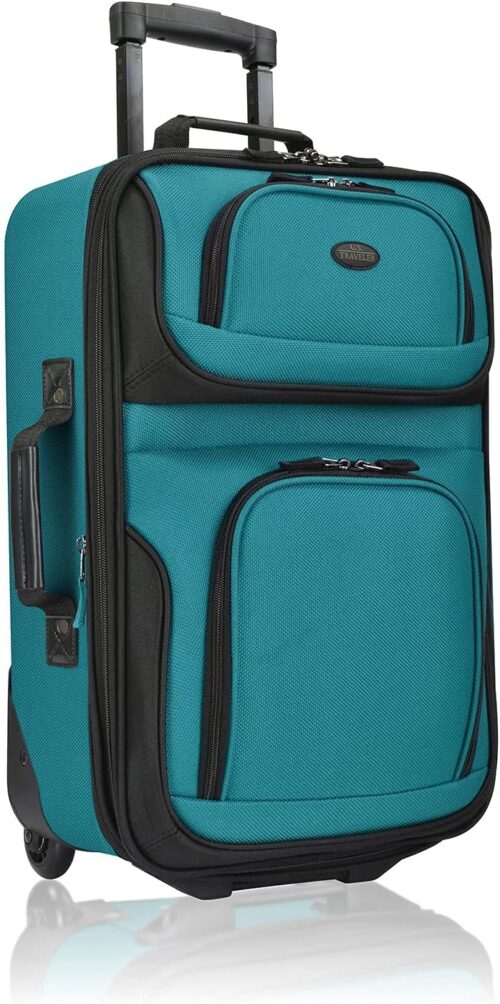 U.S. Traveler Rio Lightweight Carry-On Suitcase 20″ Softside, Teal, Single