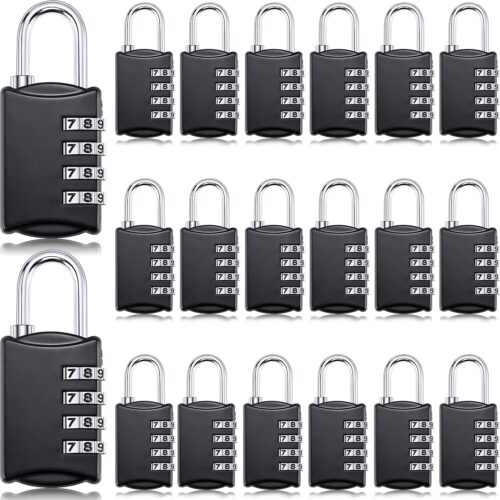 Moxweyeni 20 Pcs 4 Digit Combination Lock Small Combo Luggage Number Locks Outdoor Waterproof Padlock for Traveling Toolbox Gym Door Locker Suitcases Employee Hasp Storage
