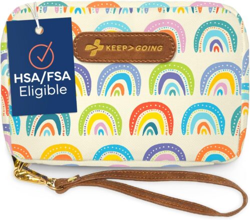 KeepGoing Travel First Aid Kit for Kids – 130 Pc. for Car, Home, Purse, Diaper Bag & Backpack with Latex-Free Bandages – Mini First Aid Kit Travel Size TSA-Approved