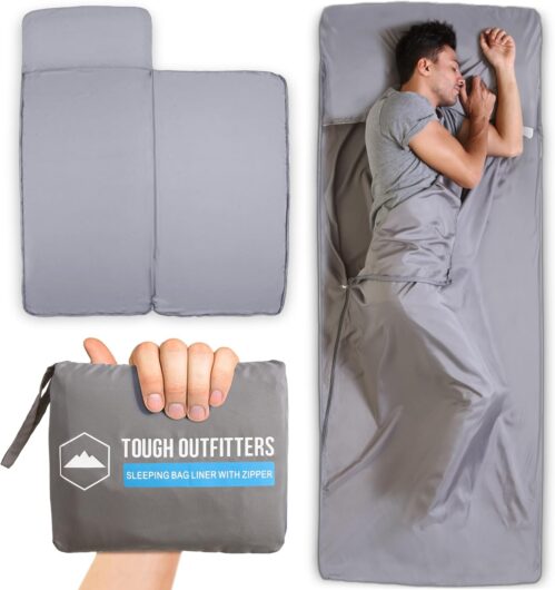Sleeping Bag Liner – Adult Sleep Sack & Travel Sheets for Hotel – Travel Sleep Sack, Camping Sleeping Bag Liners for Cold Weather