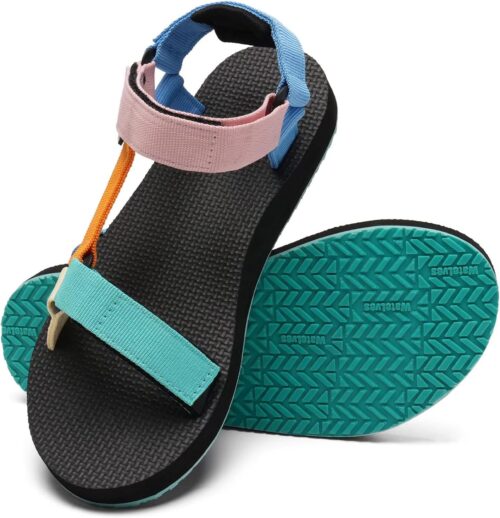 WateLves Womens-Sport-Sandals Outdoor Hiking Sandals with-Arch-Support Comfortable Webbing-Water-Athletic Beach-Sandals for Travel-Walking-Trekking-Camping