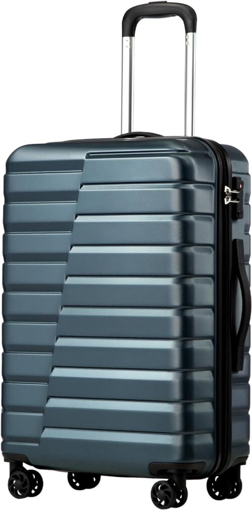Coolife Luggage Suitcase Carry on Hardside PC+ABS Spinner TSA Lock Telescopic Handle