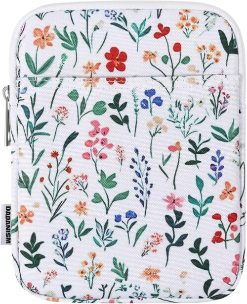 6-7 Inch Padded Sleeve for 7″ Kindle Colorsoft Signature Edition and All-New Kindle Paperwhite, Protective Sleeve Pouch Bag Carrying Case for 6″ Kindle/Kindle Oasis/Kobo E-Reader, Flowers