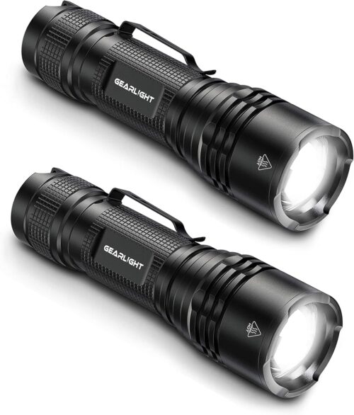 GearLight LED Tactical Flashlights High Lumens – Mini Flashlights for EDC Carry – Compact Powerful Emergency Flashlight Made from Military-Grade Aluminum – Drop Resistant and Water Resistant